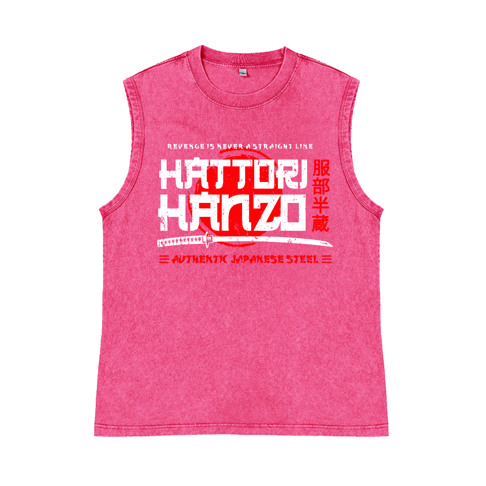 Hattori Hanzo Okinawa Japan Pure Cotton Wash-Dyed Sleeveless Tank Top