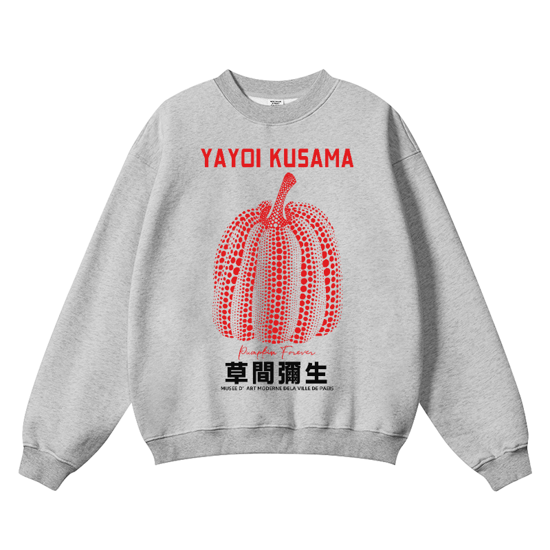 Yayoi Kusama Pumpkin Vintage Cotton Blend Crewneck Sweatshirt