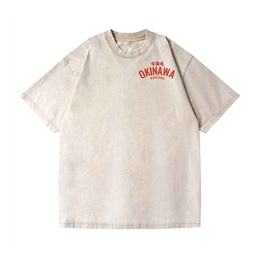 Okinawa Drunken Octopus Vintage Wash Japanese Design Back Art T-Shirt