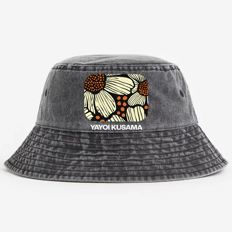 Yayoi Kusama Daisy Flower Vintage 100% Cotton Bucket Hat