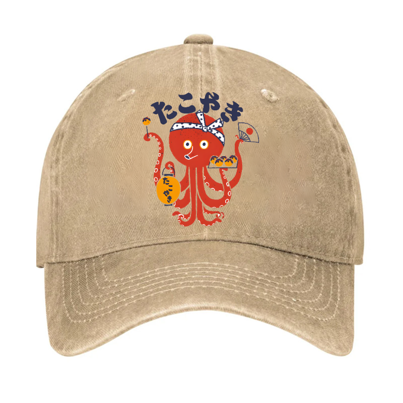 Takoyaki Octopus Vintage Cotton Cap