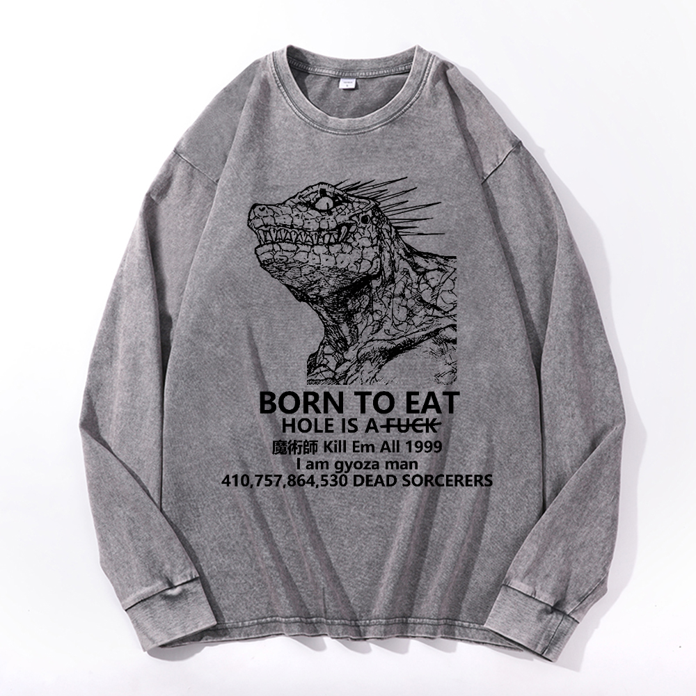 Dorohedoro Anime Vintage Cotton Wash Long-sleeve T-shirt