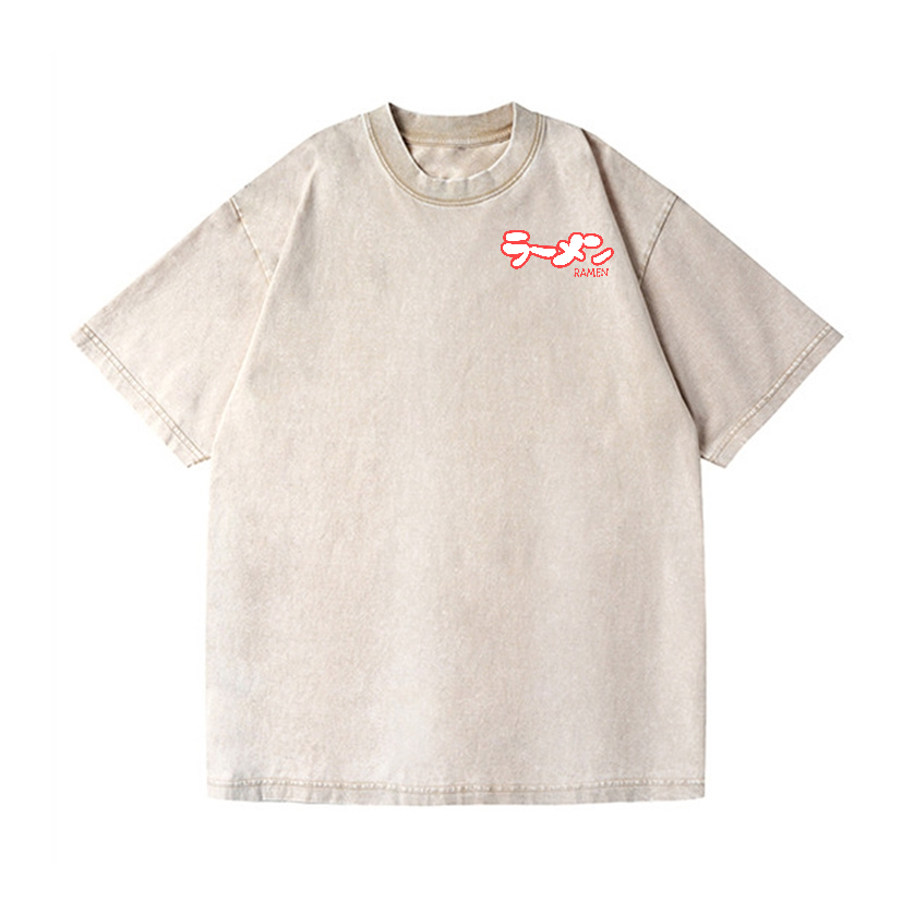 Ramen Hero Vintage Wash Japanese Design Back Art T-Shirt