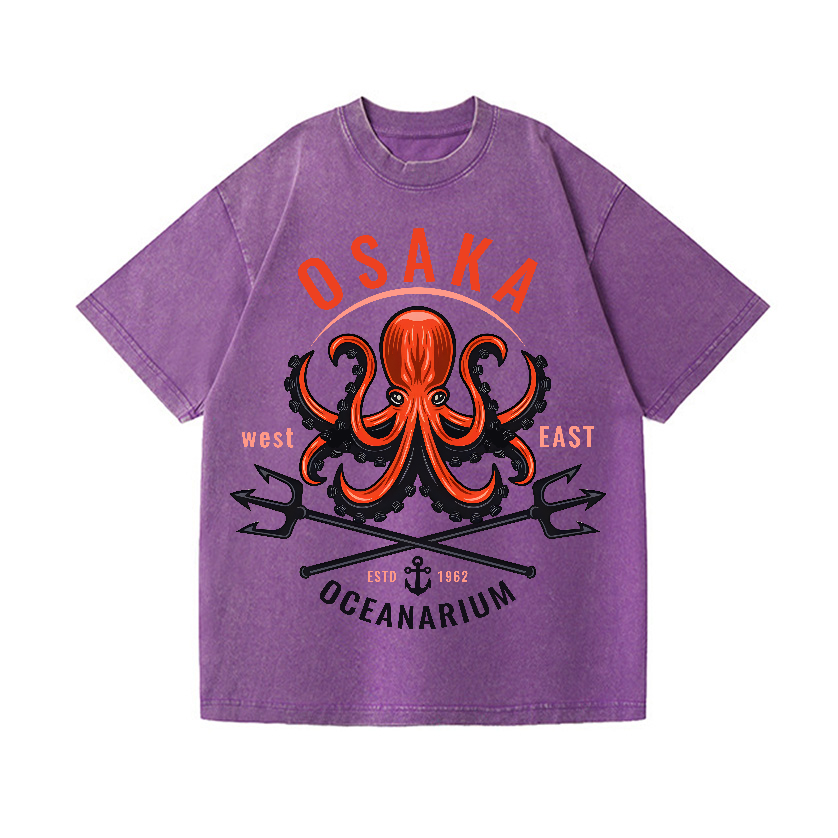 Osaka Octopus Vintage Wash Japanese Design T-Shirt