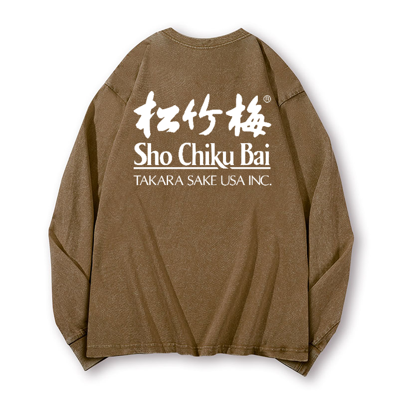 Sho Chiku Bai Vintage Washed Cotton Back Art Long-sleeve T-shirt