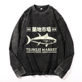 Vintage Cotton Wash Crewneck Long-Sleeve T-Shirt