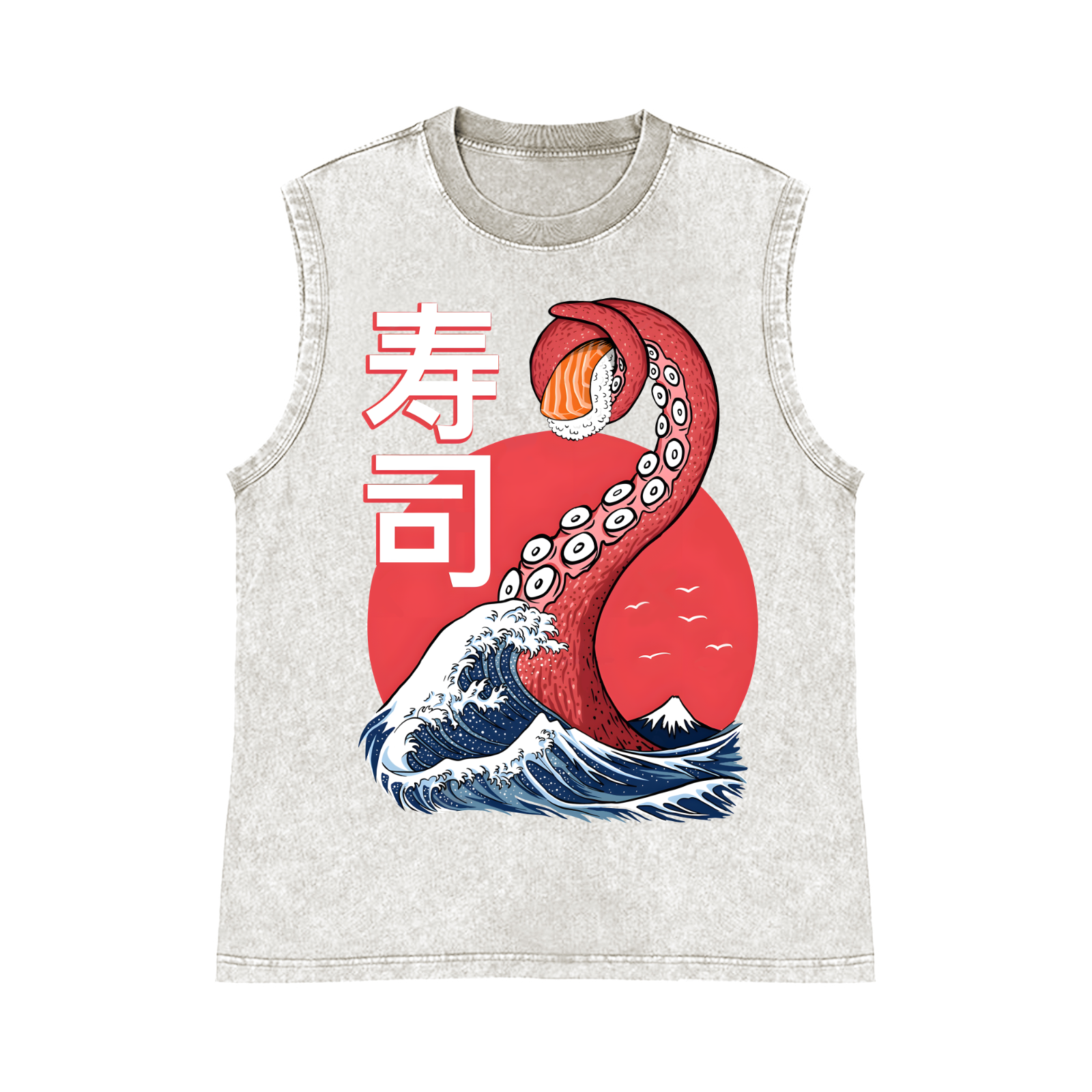 Pure Cotton Wash-Dyed Sleeveless Tank Top