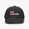 Cat Samurai Vintage Cotton Breathable Hat