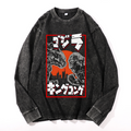 Kaiju VS King Kong Vintage Cotton Wash Long-sleeve T-shirt