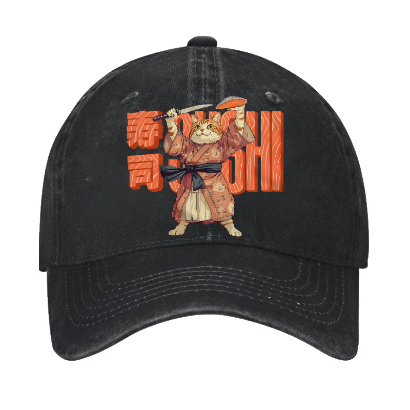 Sushi Cat Vintage Cotton Cap
