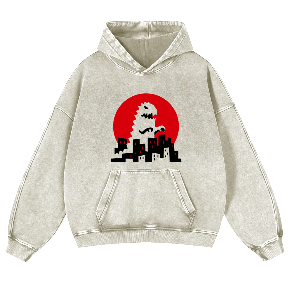 Kaiju Vintage Washed Thick Cotton Hoodie