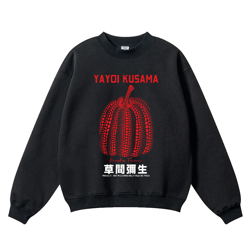 Yayoi Kusama Pumpkin Vintage Cotton Blend Crewneck Sweatshirt