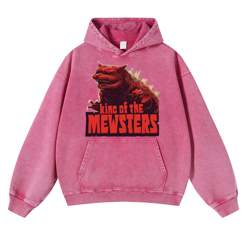 Catzilla Cat Kaiju Vintage Washed Thick Cotton Hoodie