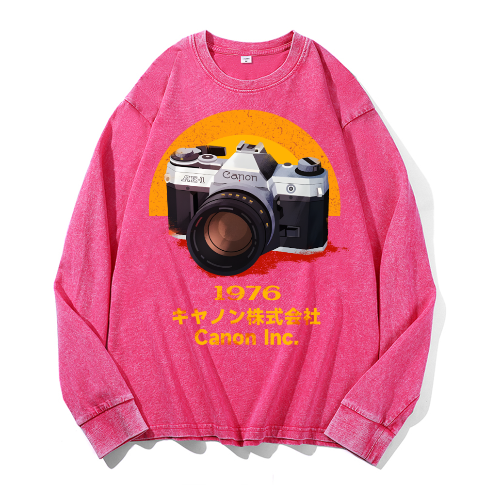 Canon Vintage Cotton Wash Crewneck Long-Sleeve T-Shirt