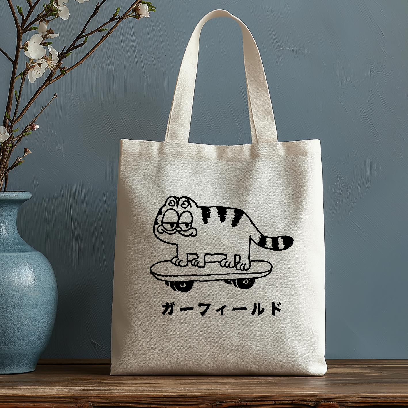 Garfield Cat Japanese Style Canvas Tote Bag