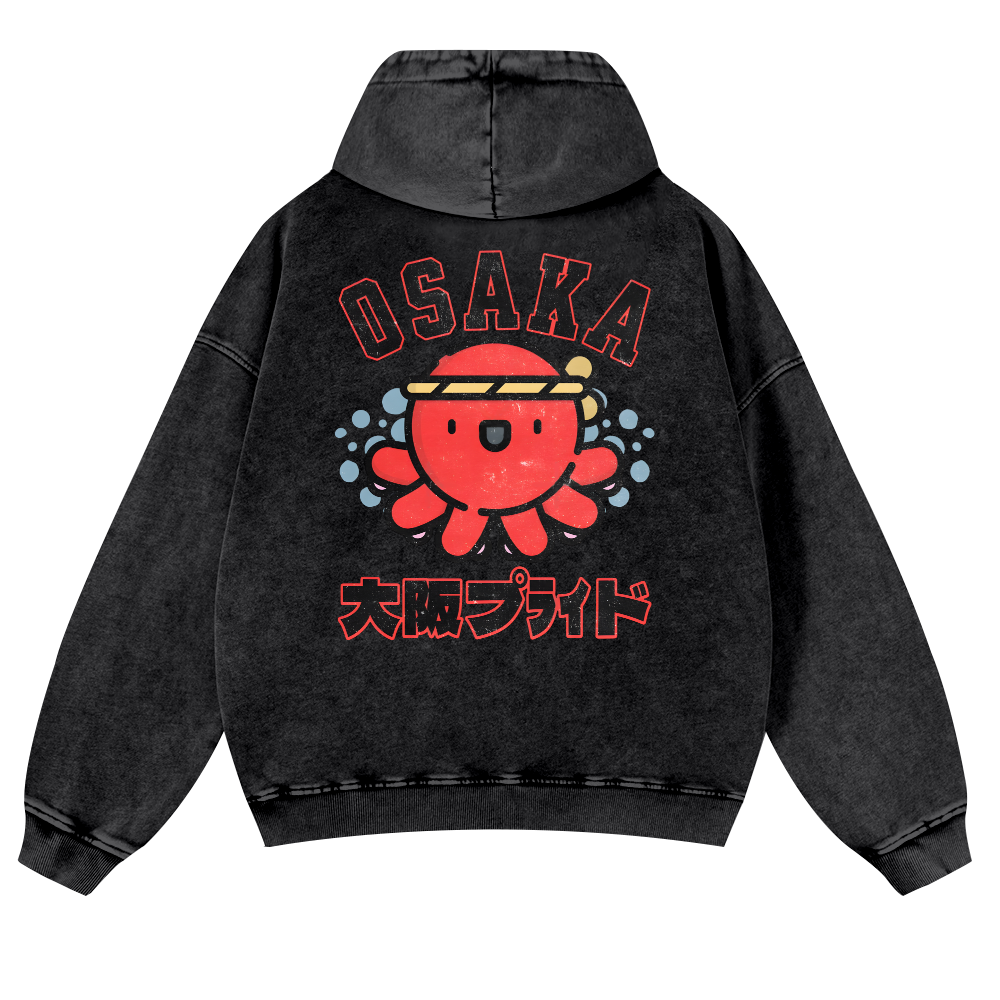 Osaka Vintage Washed Cotton Back Art Hoodie