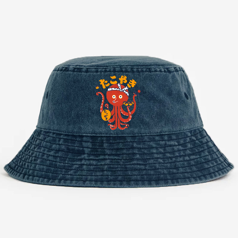 Takoyaki Vintage 100% Cotton Bucket Hat