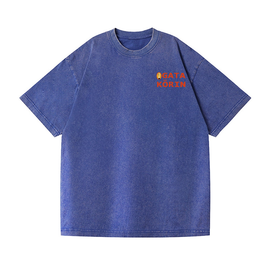 Ogata Korin Vintage Wash Japanese Design Back Art T-Shirt