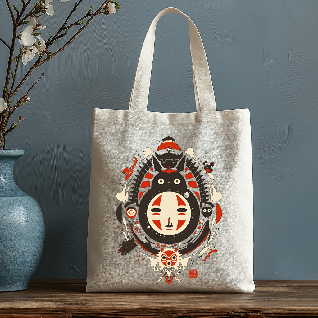 Ghibli Totoro No Face Kaonashi Japanese Style Canvas Tote Bag