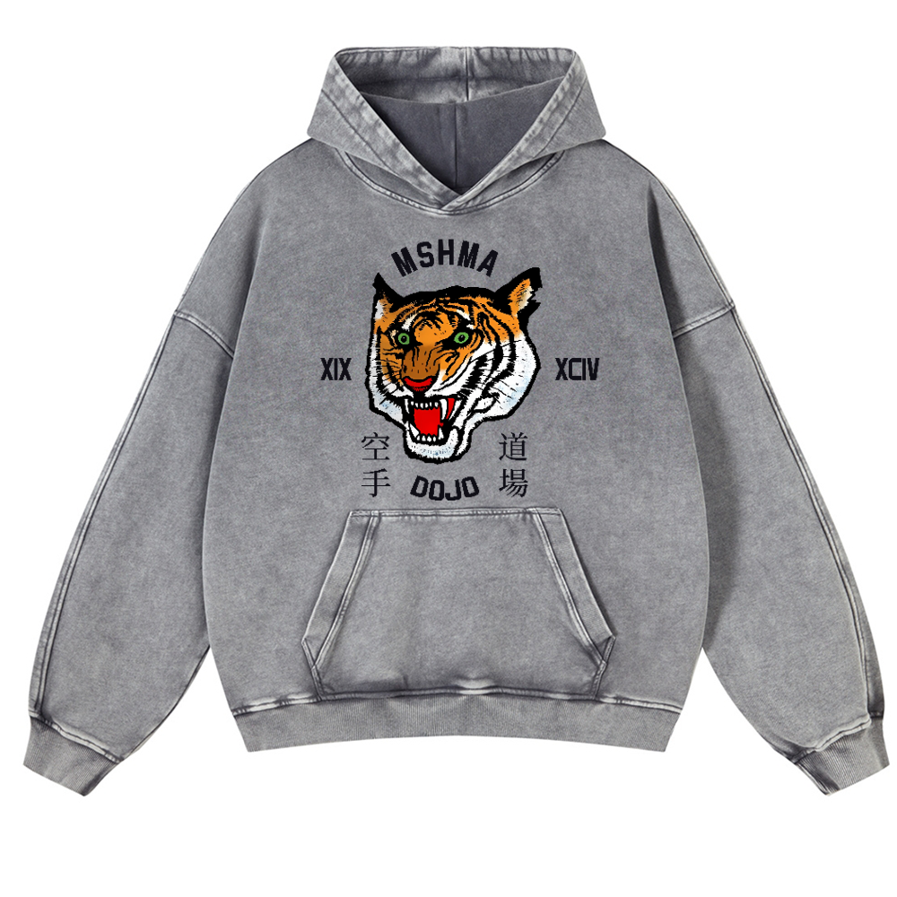 MSHMA Dojo Tiger Vintage Washed Thick Cotton Hoodie