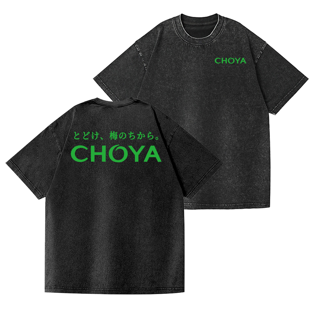 Choya Vintage Wash Japanese Design Back Art T-Shirt