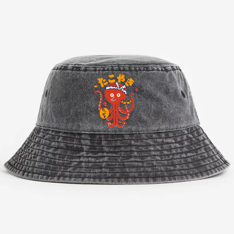 Takoyaki Vintage 100% Cotton Bucket Hat