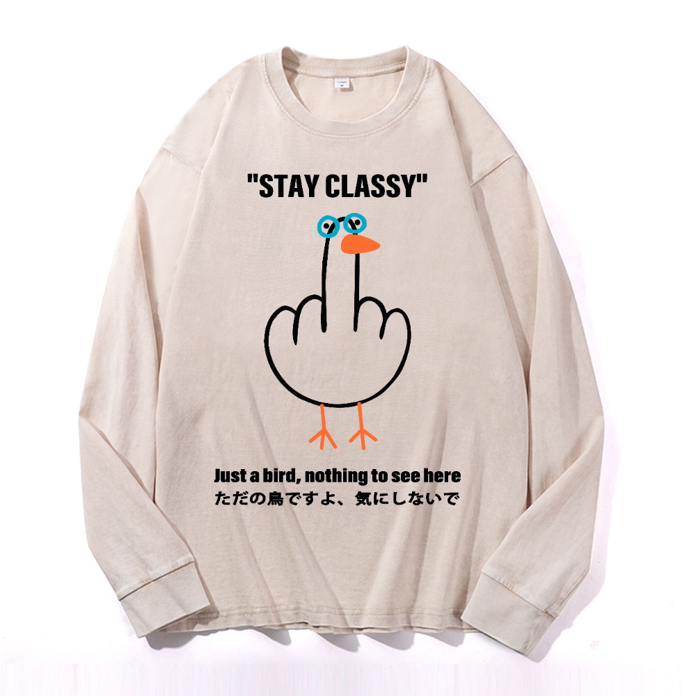 Goose Vintage Cotton Wash Long-sleeve T-shirt