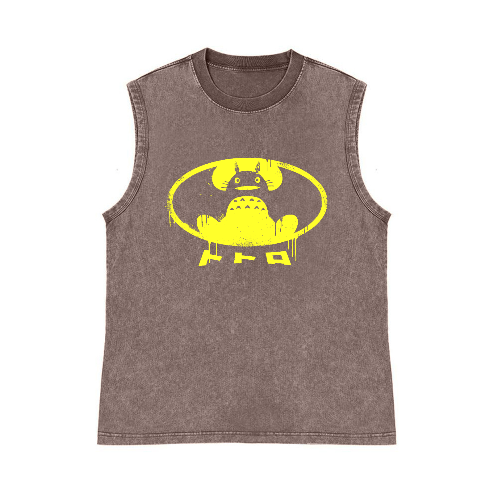 Ghibli Totoro Batman Pure Cotton Wash-Dyed Sleeveless Tank Top