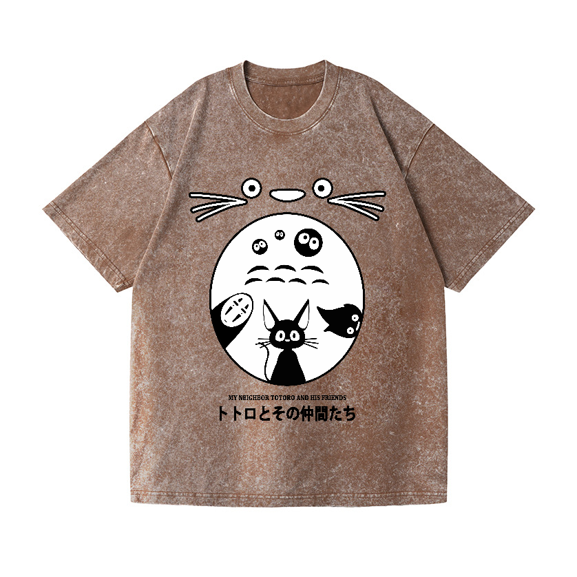 Studio Ghibli Totoro No Face Kaonashi Vintage Wash Japanese Design T-Shirt
