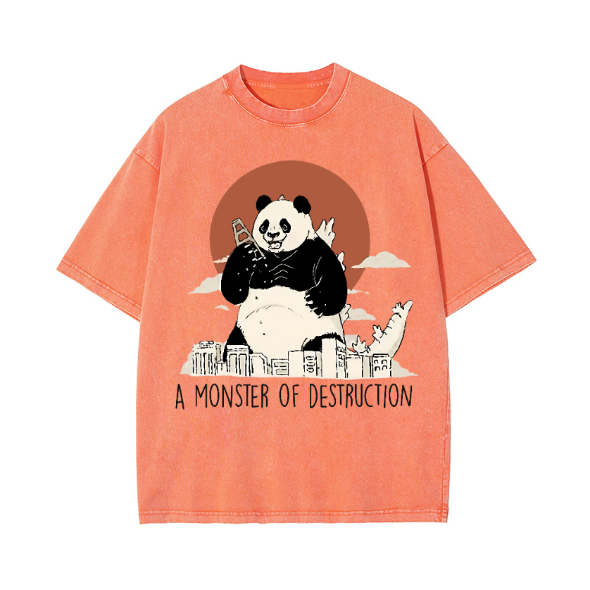 Panda Kaiju Vintage Wash Japanese Design T-Shirt