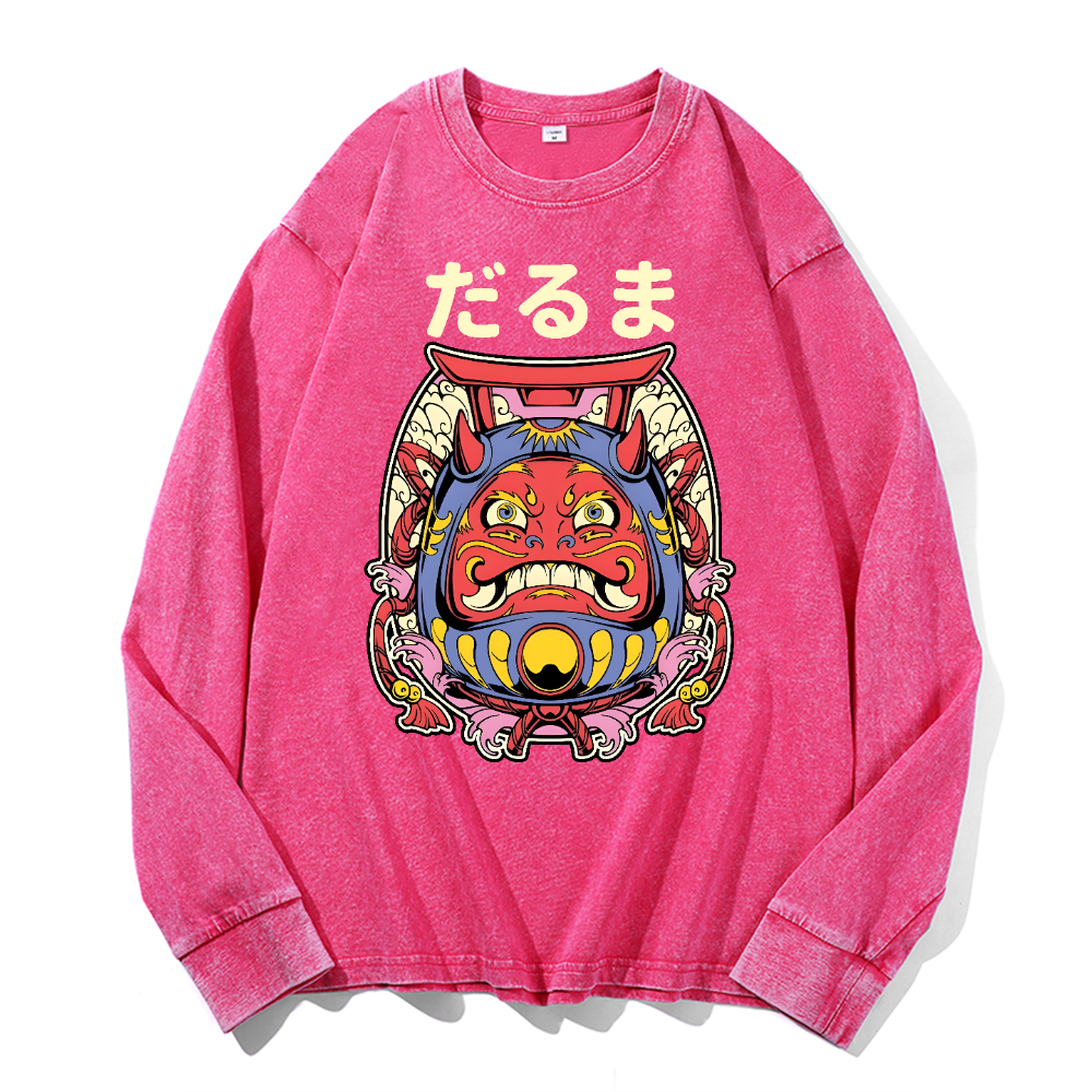 Okinawa Vintage Cotton Wash Crewneck Long-Sleeve T-Shirt