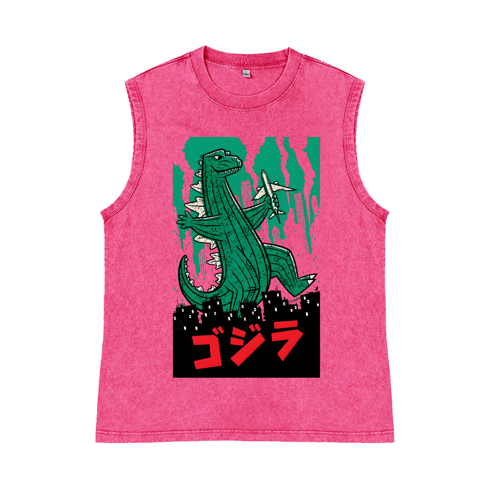 Kaiju Pure Cotton Wash-Dyed Sleeveless Tank Top