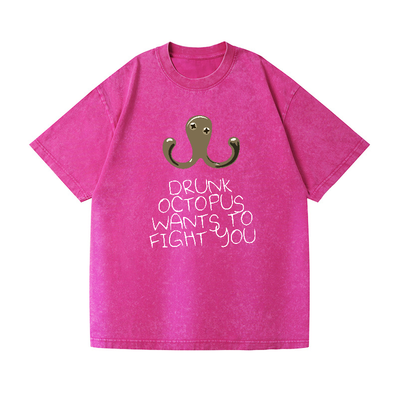 Drunken Octopus Vintage Wash Japanese Design T-Shirt