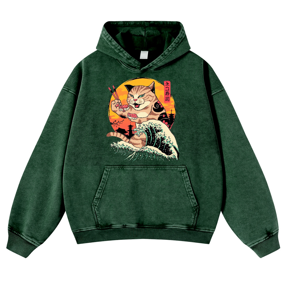 Vintage Washed Thick Cotton Hoodie