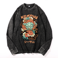 Komainu Vintage Cotton Wash Crewneck Long-Sleeve T-Shirt