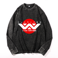 Vintage Cotton Wash Crewneck Long-Sleeve T-Shirt