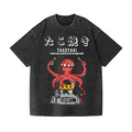 Takoyaki Octopus Vintage Wash Japanese Design T-Shirt
