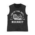 Mini Fire Truck Pure Cotton Wash-Dyed Sleeveless Tank Top