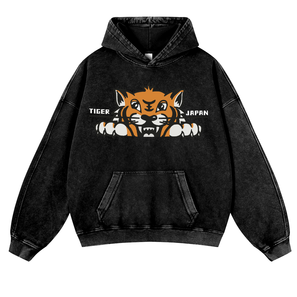 Tiger Japan Vintage Washed Thick Cotton Hoodie