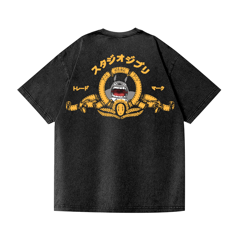 MGM Ghibli Totoro Vintage Wash Japanese Design Back Art T-Shirt