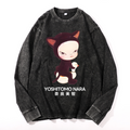 Yoshitomo Nara Vintage Cotton Wash Crewneck Long-Sleeve T-Shirt