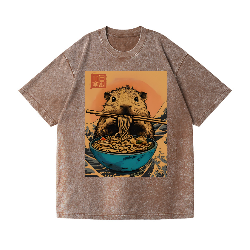 Guinea Pig Ramen Vintage Wash Japanese Design T-Shirt