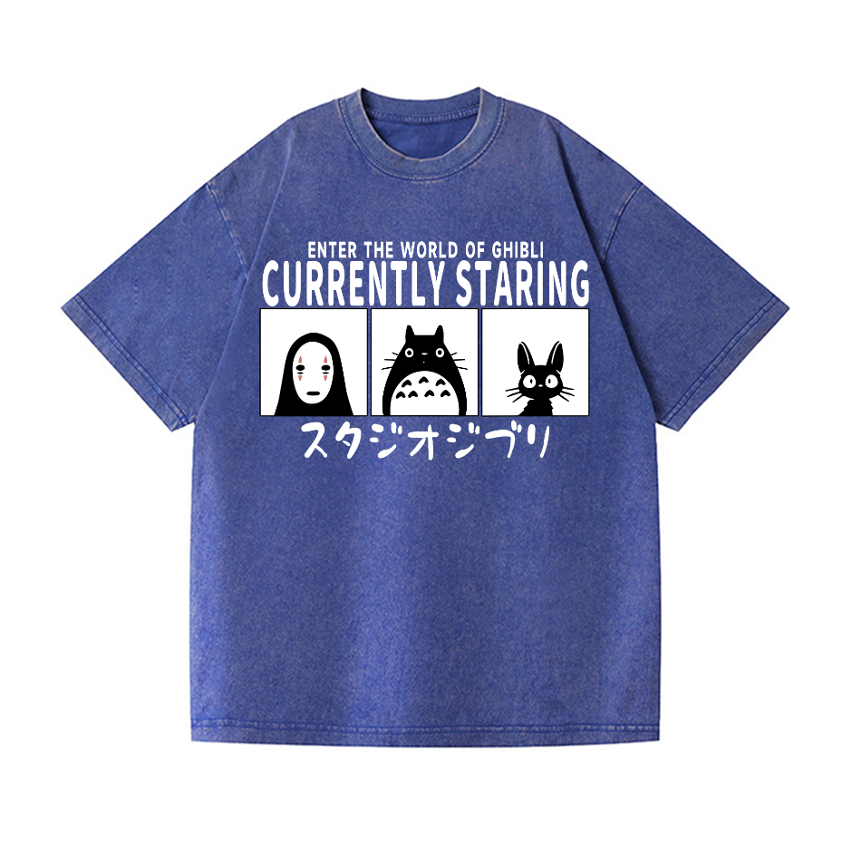 Ghibli No Face Kaonashi Totoro Vintage Wash Japanese Design T-Shirt