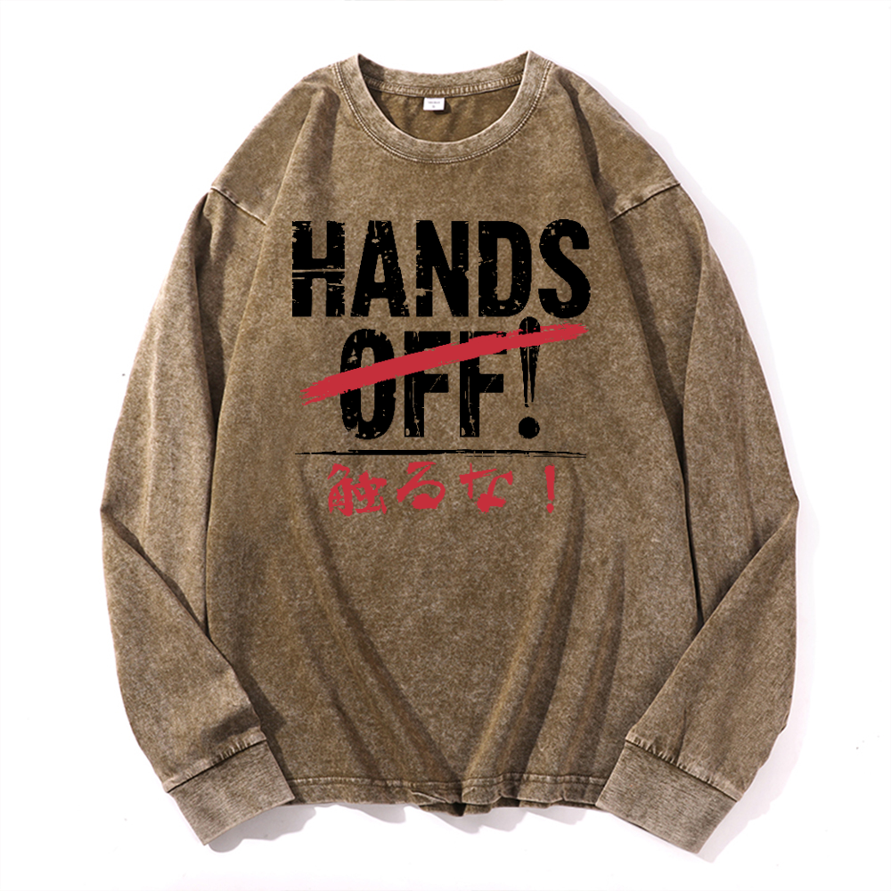 Hands Off Vintage Cotton Wash Long-sleeve T-shirt