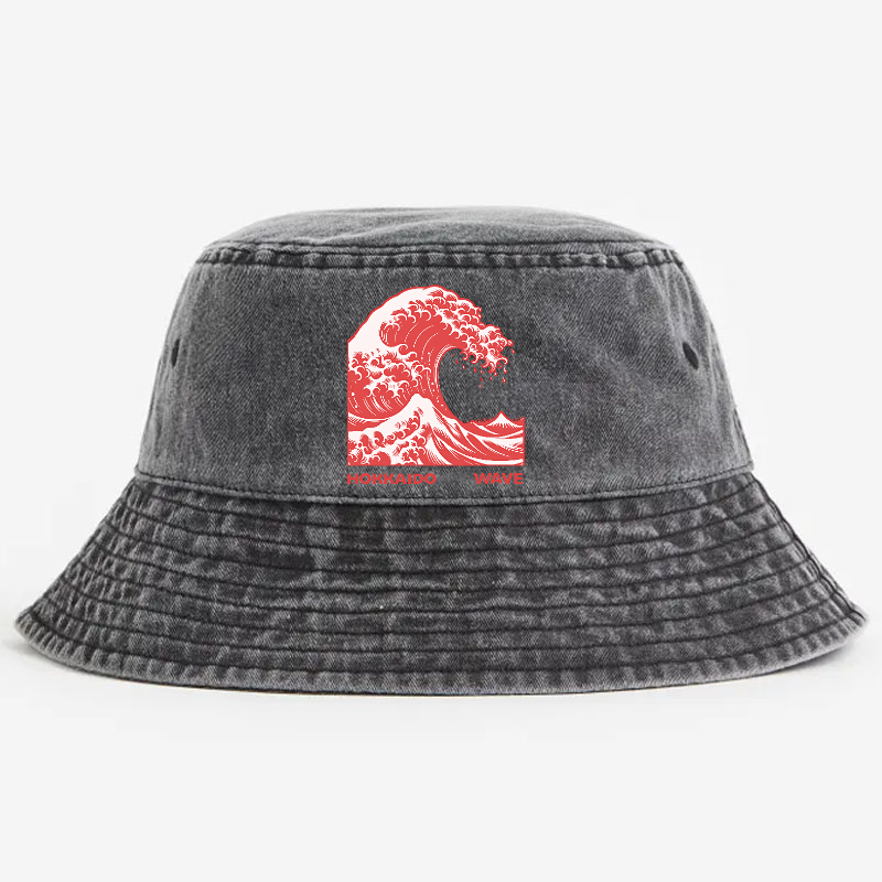 Hokkaido Wave Vintage 100% Cotton Bucket Hat