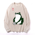 Frog Vintage Cotton Wash Crewneck Long-Sleeve T-Shirt