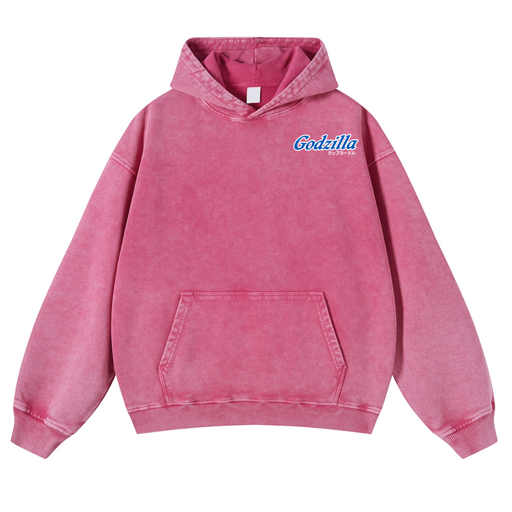 Kaiju Cup Noodles Vintage Washed Cotton Back Art Hoodie