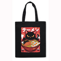 Ramen Black cat Japanese Style Canvas Tote Bag