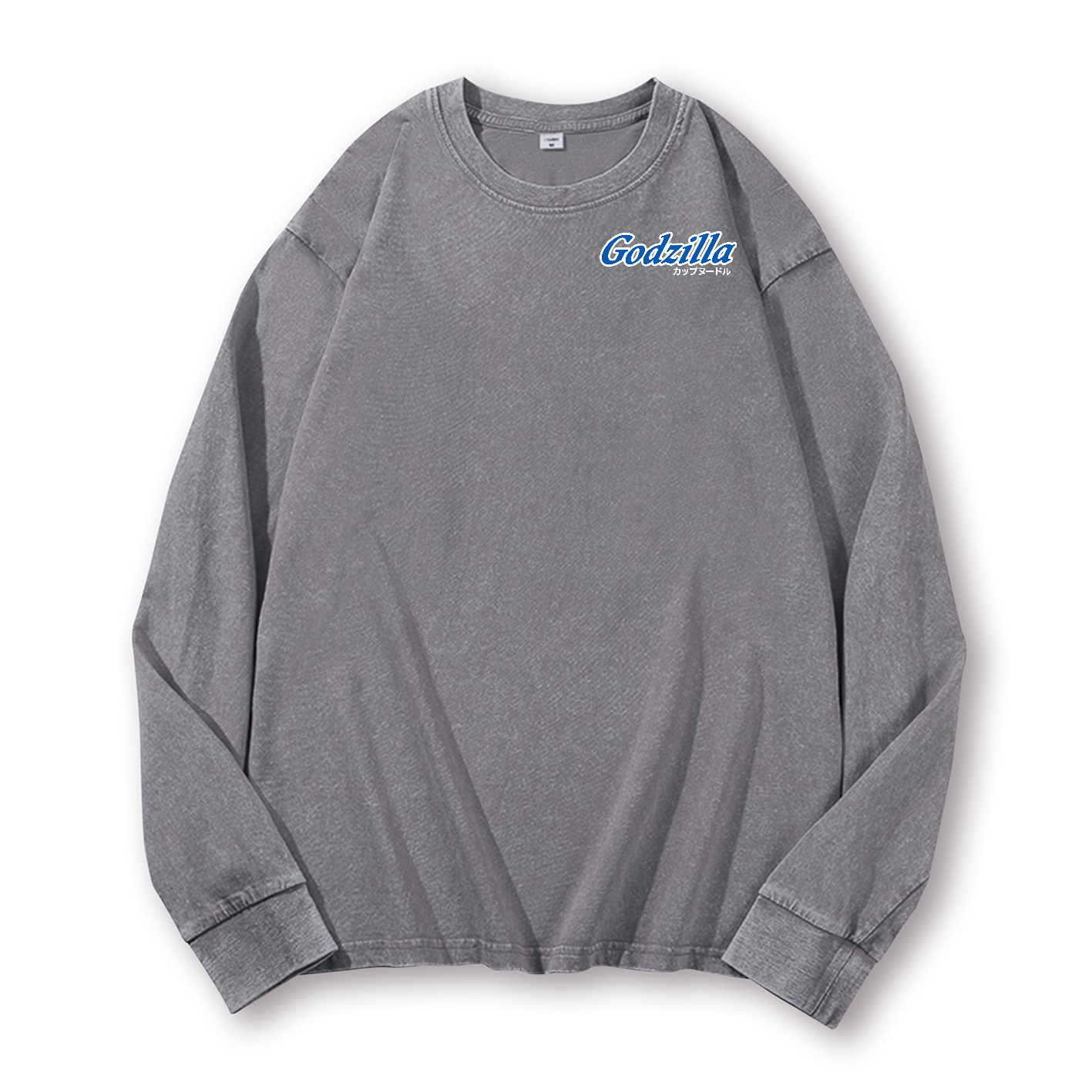 Cup Noodles Kaiju Vintage Washed Cotton Back Art Long-sleeve T-shirt