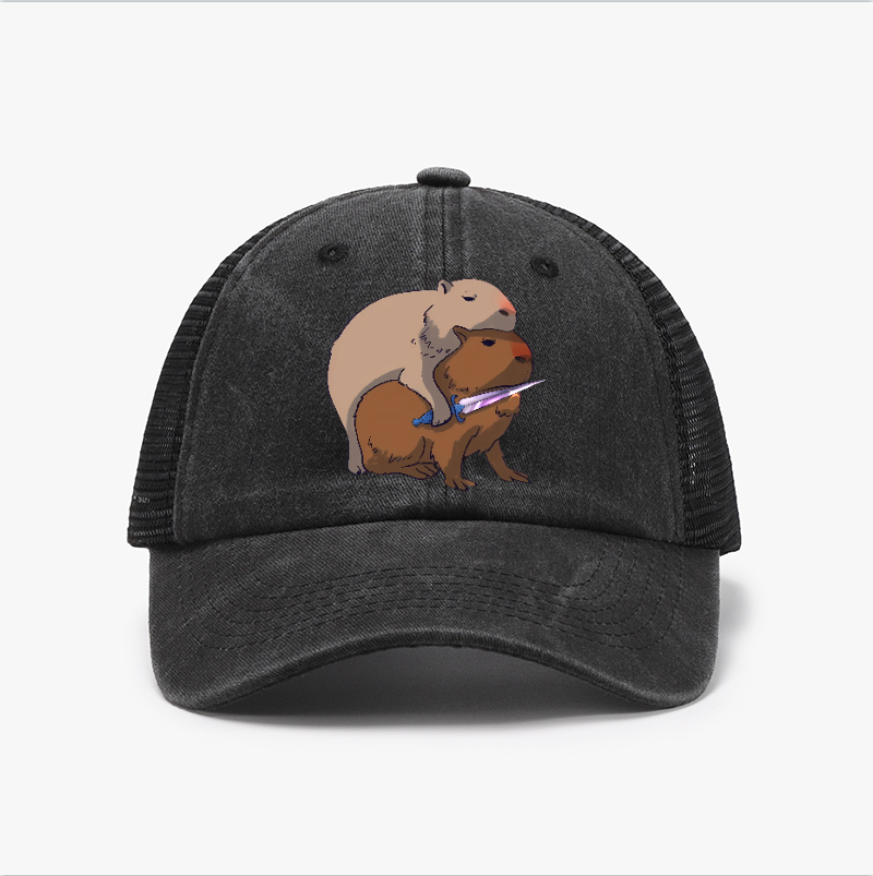 Capybaras and the Mysterious Sword Vintage Cotton Breathable Hat